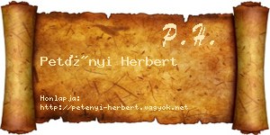 Petényi Herbert névjegykártya
